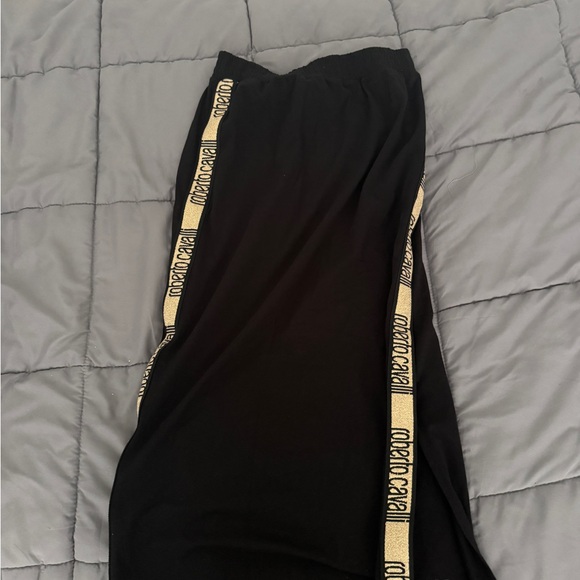 Roberto Cavalli Black Skirt with Gold Logo Detail - Picture 2 of 5